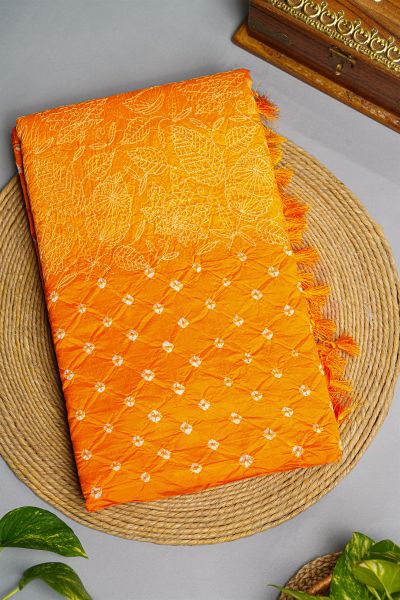 Fancy Matka Silk orange  Saree