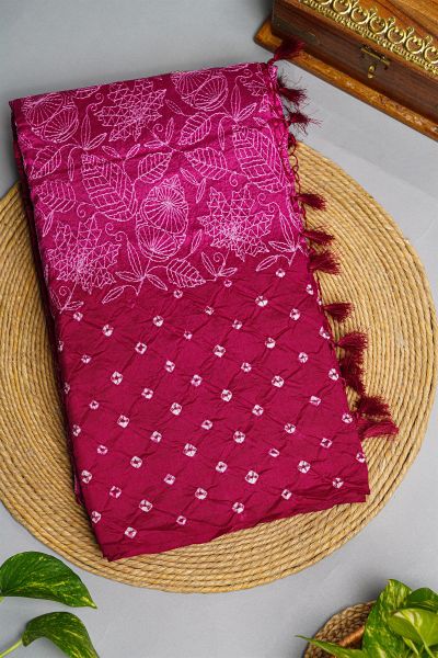 Fancy Silk Magenta Saree