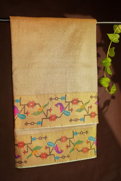 Fancy Semi-Silk Gold Saree
