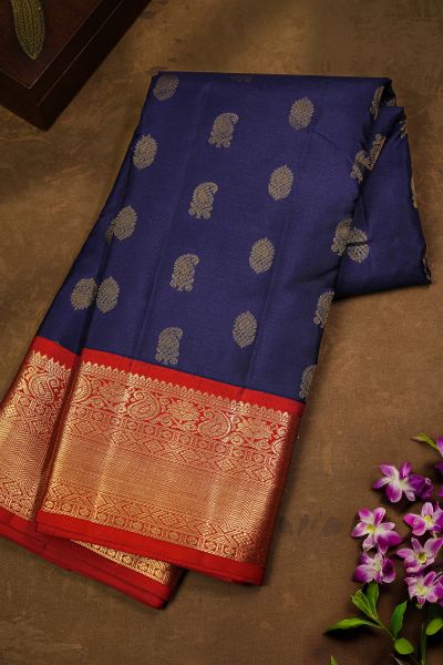 Kancheepuram Silk Navy Blue Saree