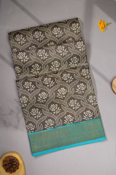 Fancy Tussar Grey Saree