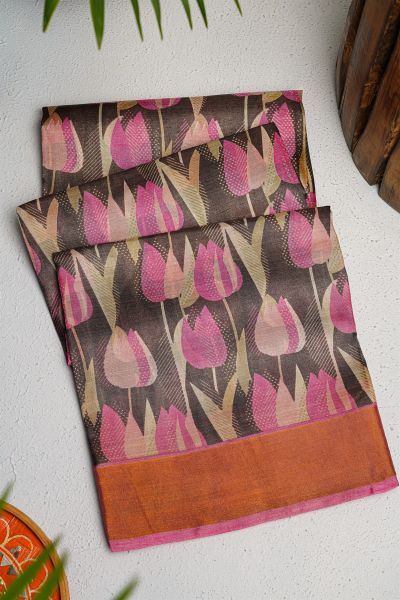 Fancy Tussar Black Saree