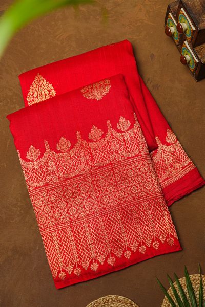 Fancy Matka Silk Red Saree