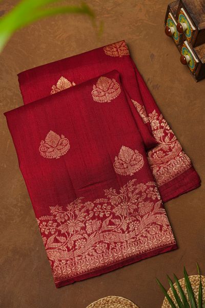 Fancy Matka Silk Maroon Saree