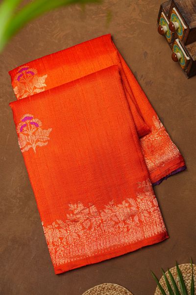 Fancy Matka Silk Orange Saree