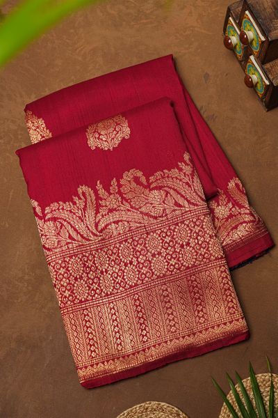 Fancy Matka Silk Maroon Saree