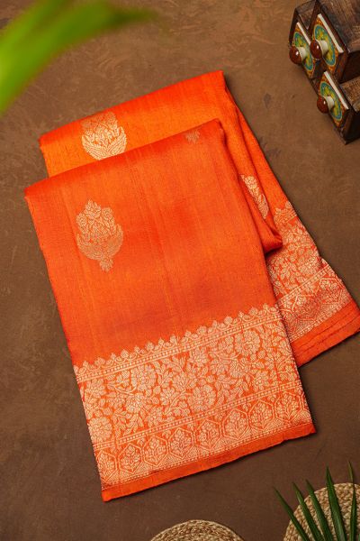 Fancy Matka Silk Orange Saree