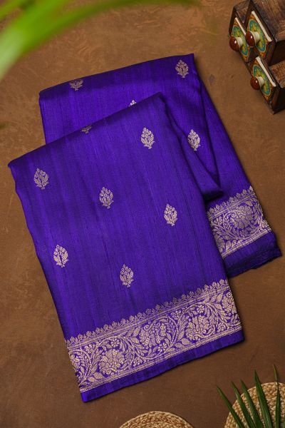 Fancy matka Silk Blue Saree