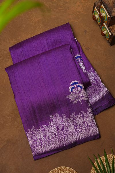 Fancy Matka Silk Violet Saree