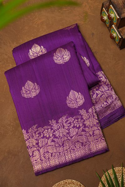 Fancy Matka Silk Purple Saree