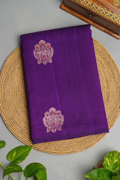 Fancy Matka Silk Purple Saree