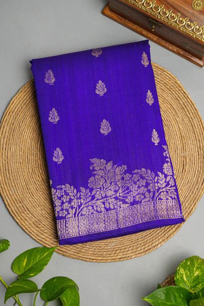 Fancy Matka Silk Royal Blue saree