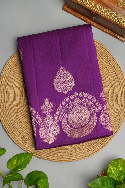 Fancy Matka Silk Purple Saree