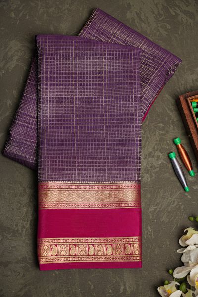 Mysore Crepe Purple Saree
