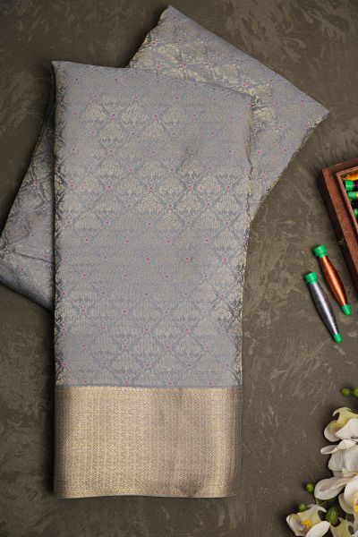 Mysore Crepe  Grey Saree