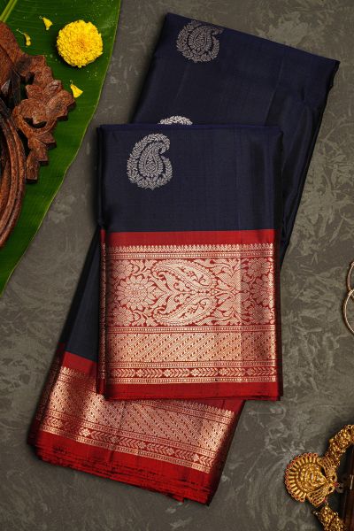 Coimbatore Soft Silk Navy Blue Saree