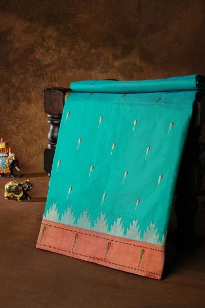 Paithani Silk Sky Blue Saree