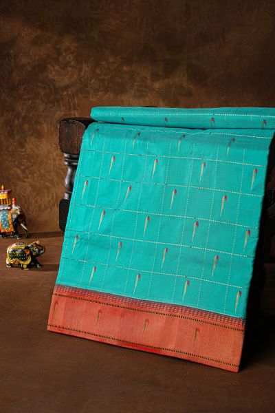 Paithani Silk Sky Blue Saree