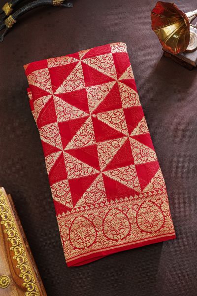 Banarasi Georgette Red Saree