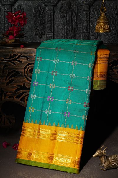 Gadwal Silk Sea Green Saree