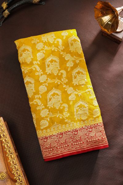 Banarasi Georgette Mustard Saree