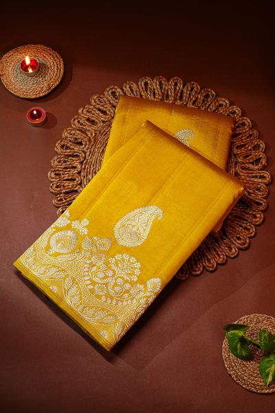 Fancy Matka Silk Mustard Saree