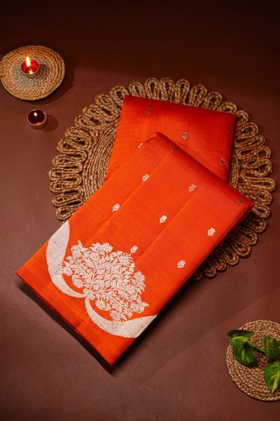 Fancy Matka Silk Orange Saree