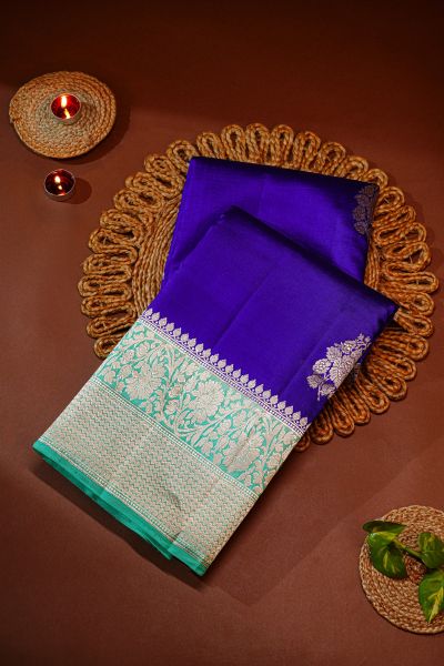 Fancy Matka Silk Royal Blue Saree