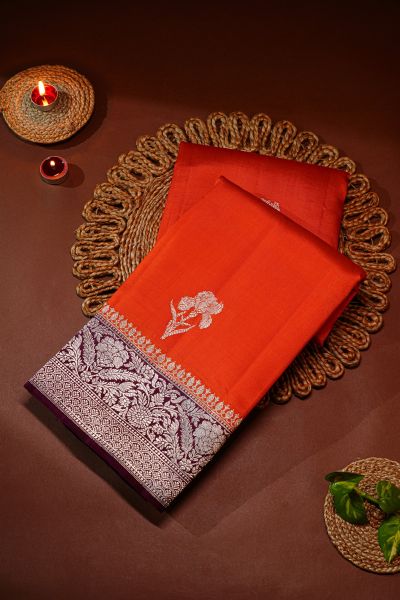 Fancy Matka Red Silk Saree