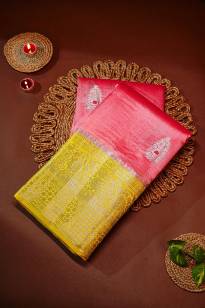 Fancy Matka Silk Pink Saree
