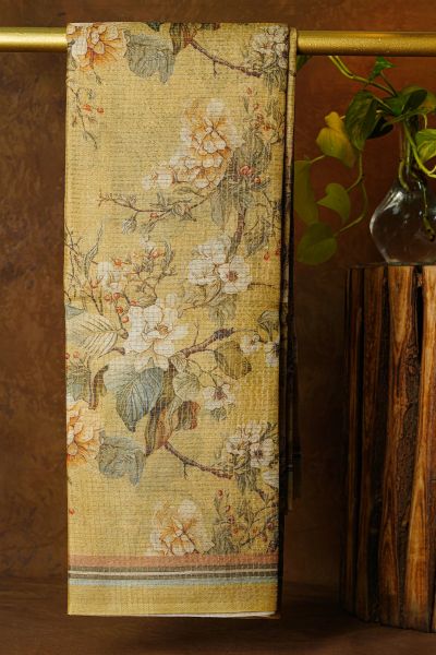 Fancy Tussar Mustard Saree