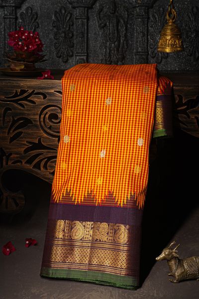 Gadwal Silk Multi Colour Saree