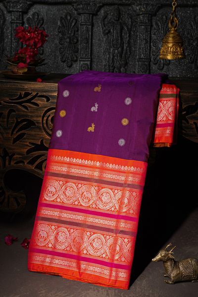 Gadwal Silk Purple Saree