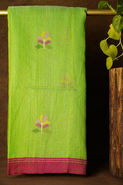 Fancy Organza Parrot Green Saree