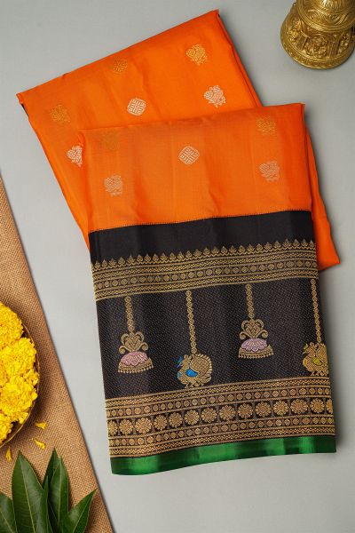 Gadwal Silk Orange Saree