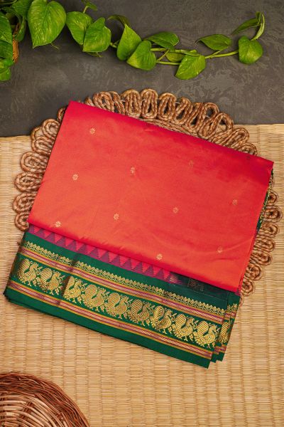 Narayanpet Silk Red Saree