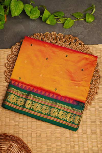 Narayanpet Silk Orange Saree