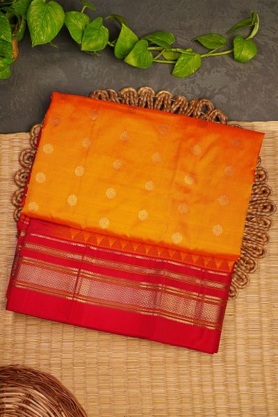 Narayanpet Silk Orange Saree
