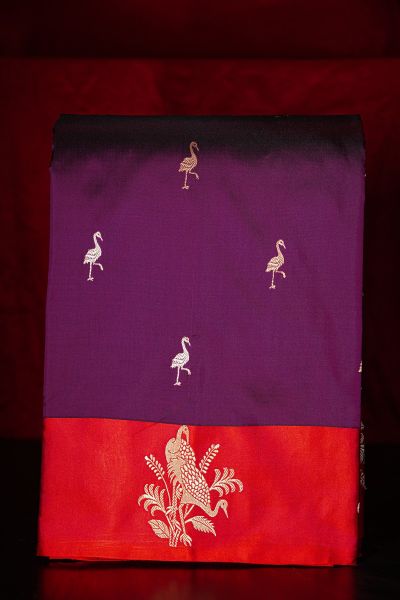 Banarasi Silk Navy Blue Saree