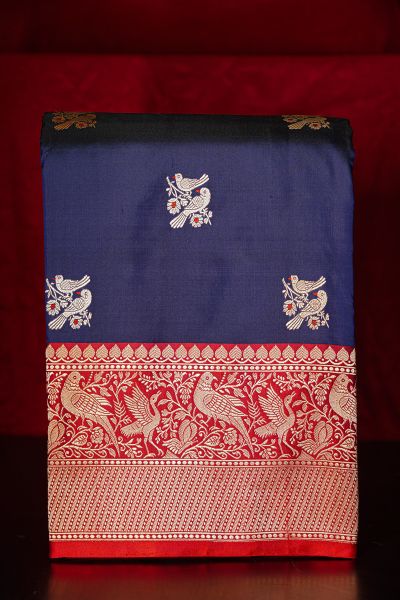 Banarasi Silk Navy Blue Saree