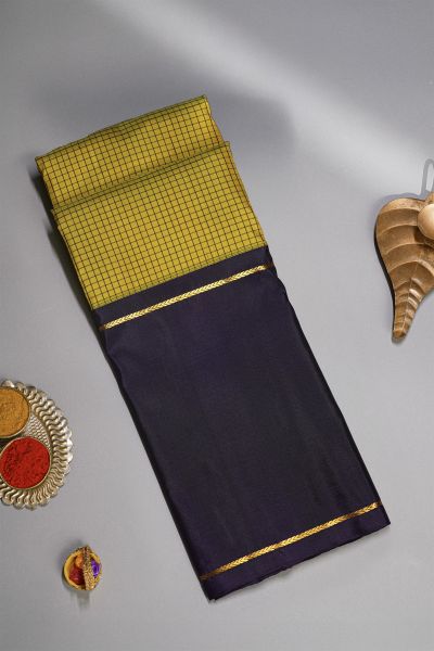 Kancheepuram Silk Yellow Saree