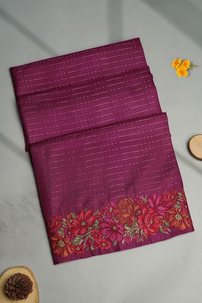 Designer Tussar Purple Saree