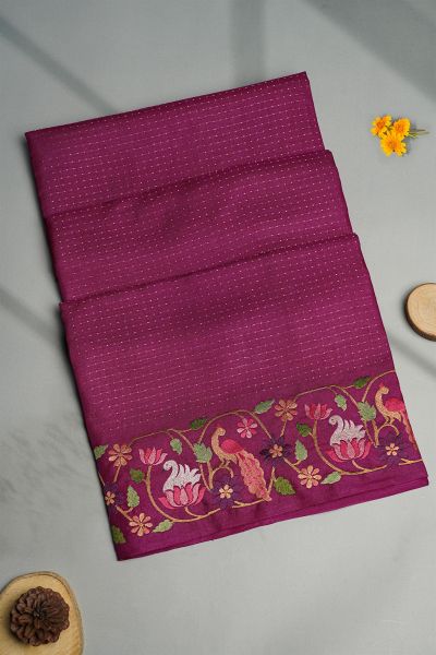Designer Tussar Purple Saree