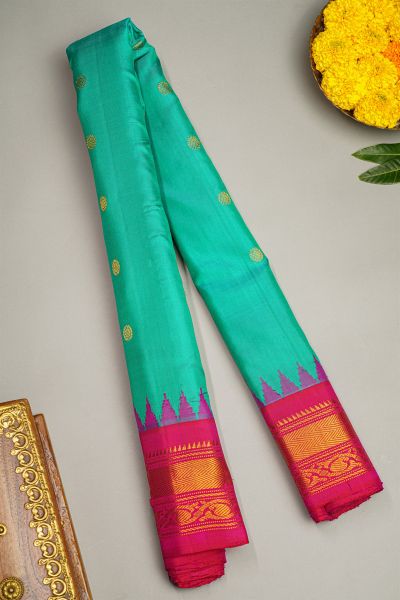Gadwal Silk Sea Green Saree