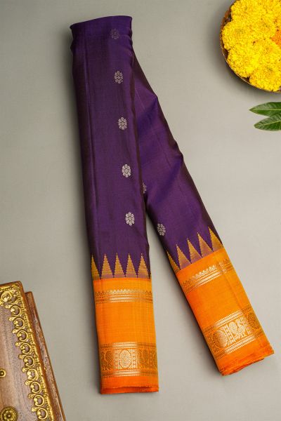 Gadwal Silk Navy Blue Saree