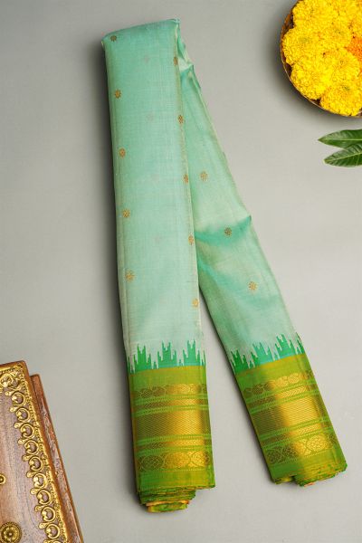 Gadwal Silk Sky Blue Saree