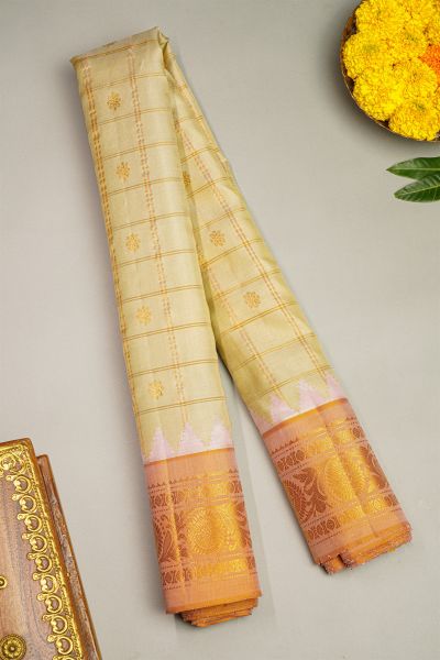 Gadwal Silk Off White Saree