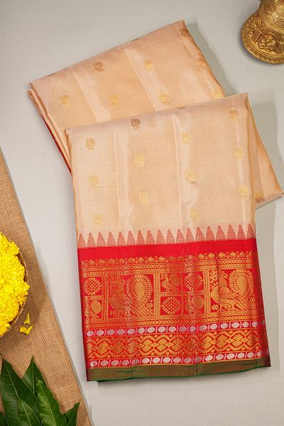 Gadwal Silk Cream Saree