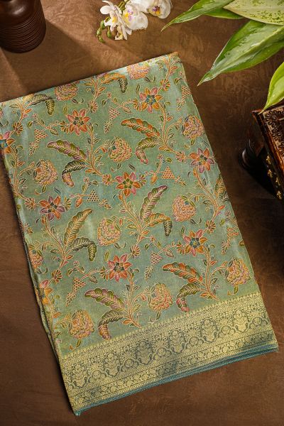 Fancy Silk Sea Green Saree