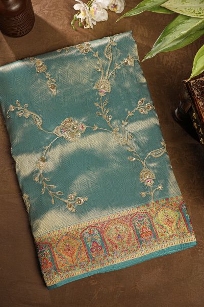 Fancy Tissue Dual Colour Saree